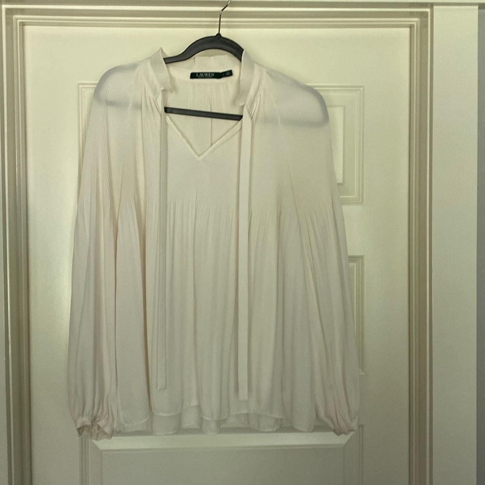 10/$25 Ralph Lauren// cream top, size L